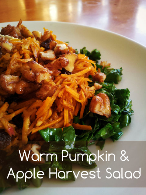 Warm pumpkin and apple harvest salad