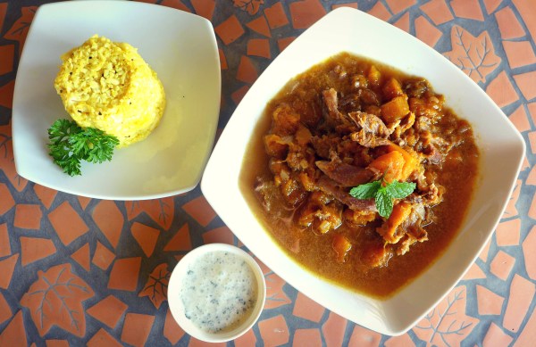 Slow Cooker Lamb and Pumpkin Curry (with Minted Yoghurt and Turmeric Cauliflower Rice) - The Urban Ecolife